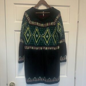 Geometric Patterned Sweater Dress